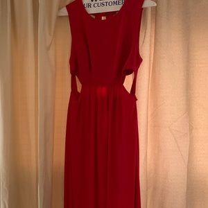 Red bcbgmaxazria long dress size 6